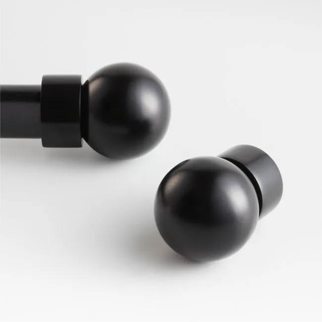 Small Black Round Finial, Set of 2