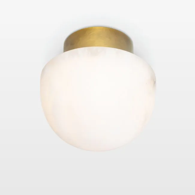 Parker Natural Brass and Alabaster Flush Mount