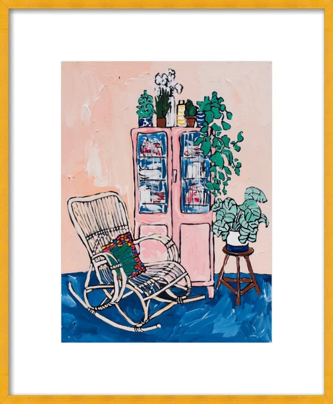 Rocking Chair In Pink Interior by Lara Lee Meintjes for Artfully Walls
