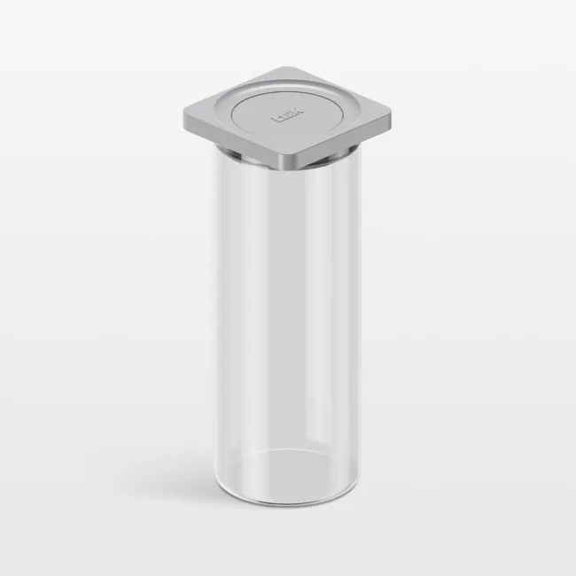 cliik Large Grey Press Glass Canister