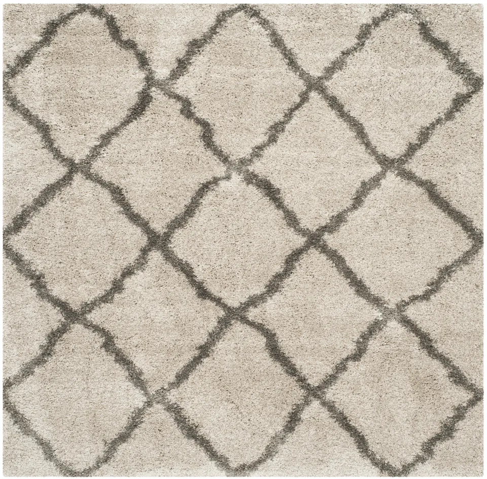 Arlo Home Woven Area Rug, SGB489D, Taupe/Grey,  6' 7" X 6' 7" Square