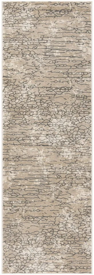 Arlo Home Woven Area Rug, MDW170B, Beige,  2' 7" X 8'