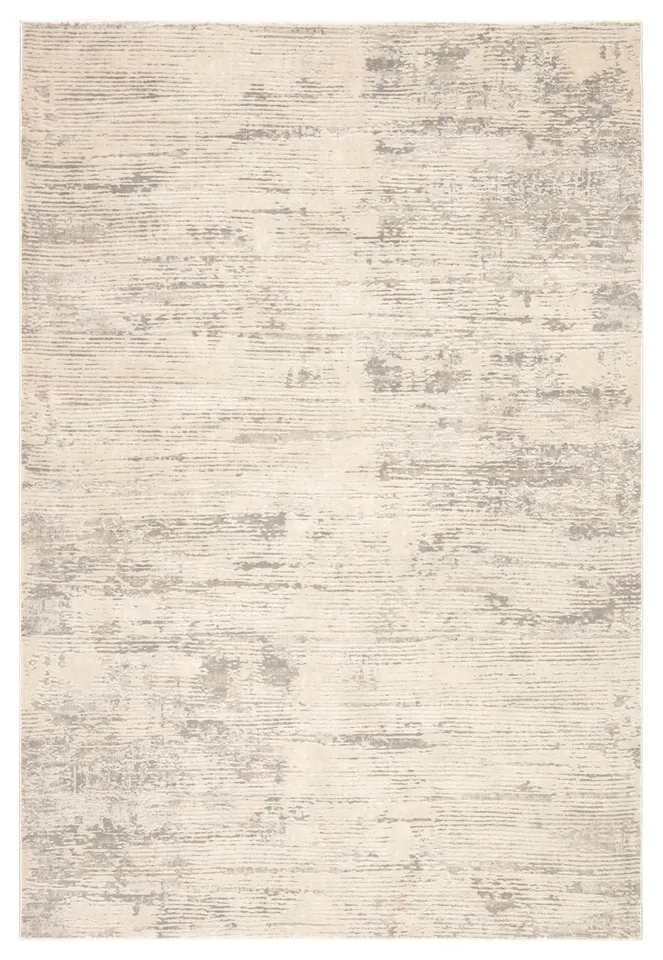 Paxton Abstract Gray/ Ivory Area Rug (5'3"X7'6")