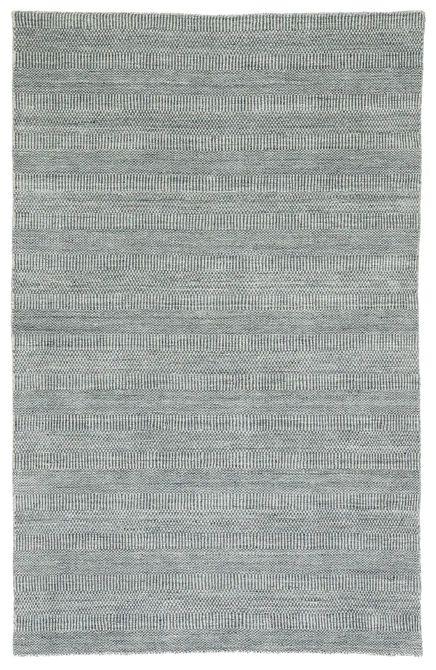 Minuit Handmade Geometric Ivory/ Dark Blue Area Rug (5'X8')