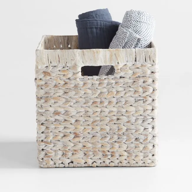 Homespun Washed Wicker Shelf Storage Bin by Leanne Ford, Set of 4