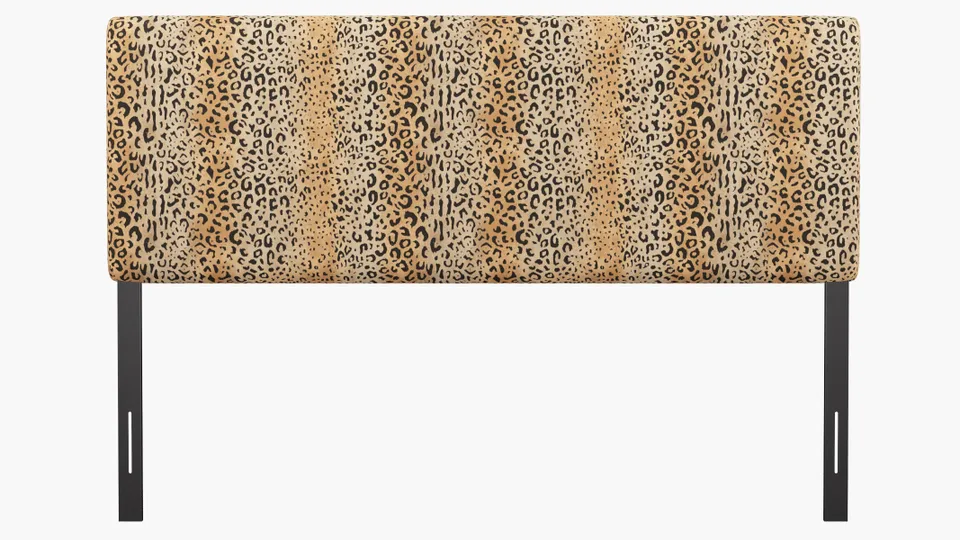 Square Back Headboard, Leopard, King