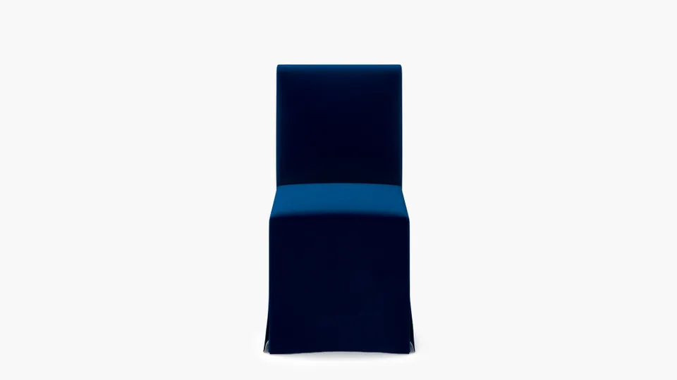 Slipcovered Signature Dining Chair, Cobalt Performance Plush Velvet