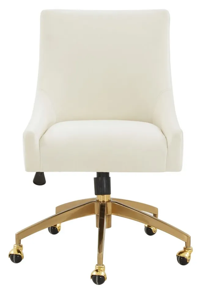 Jakob Adjustable Swivel Desk Chair - Cream/Gold