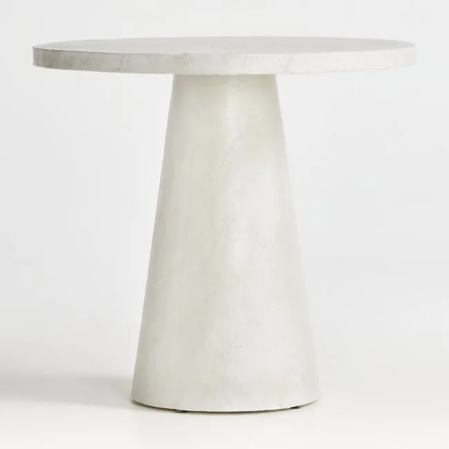 Willy 32" White Round Pedestal Bistro Table by Leanne Ford