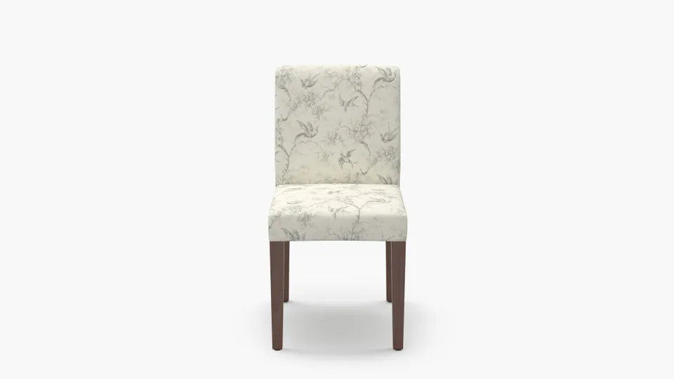 Signature Dining Chair, Cream Swallows, Walnut Square Tapered Leg