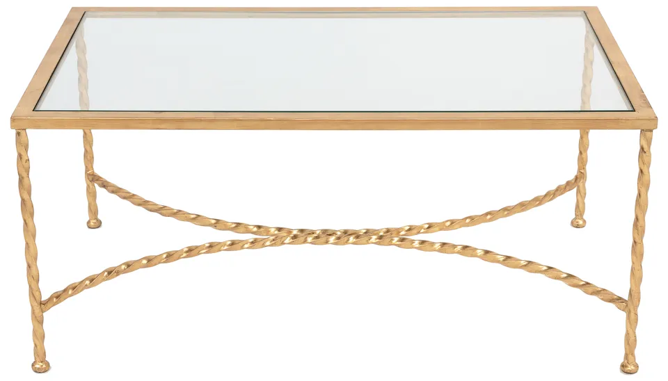 Matilda Glass Coffee Table - Gold - Safavieh
