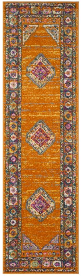 Arlo Home Woven Area Rug, MAD133D, Orange/Fuchsia,  2' 3" X 8'