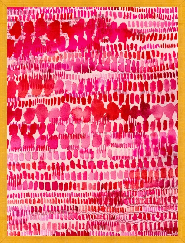 Pink and Red Watercolor Patterns Wall Art  by Paula Mills for Artfully Walls