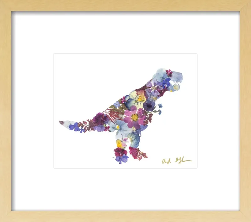 Pressed Flower T-Rex by Ayla Graham for Artfully Walls