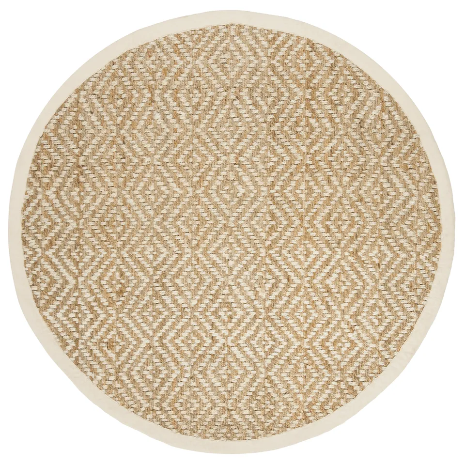 Arlo Home Hand Woven Area Rug, NF266A, Ivory/Natural,  6' X 6' Round