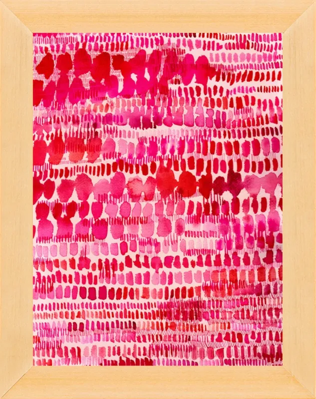 Pink and Red Watercolor Patterns Wall Art  by Paula Mills for Artfully Walls