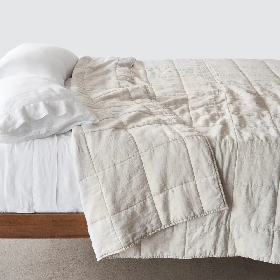 The Citizenry Stonewashed Linen Quilt | Full/Queen | Sand