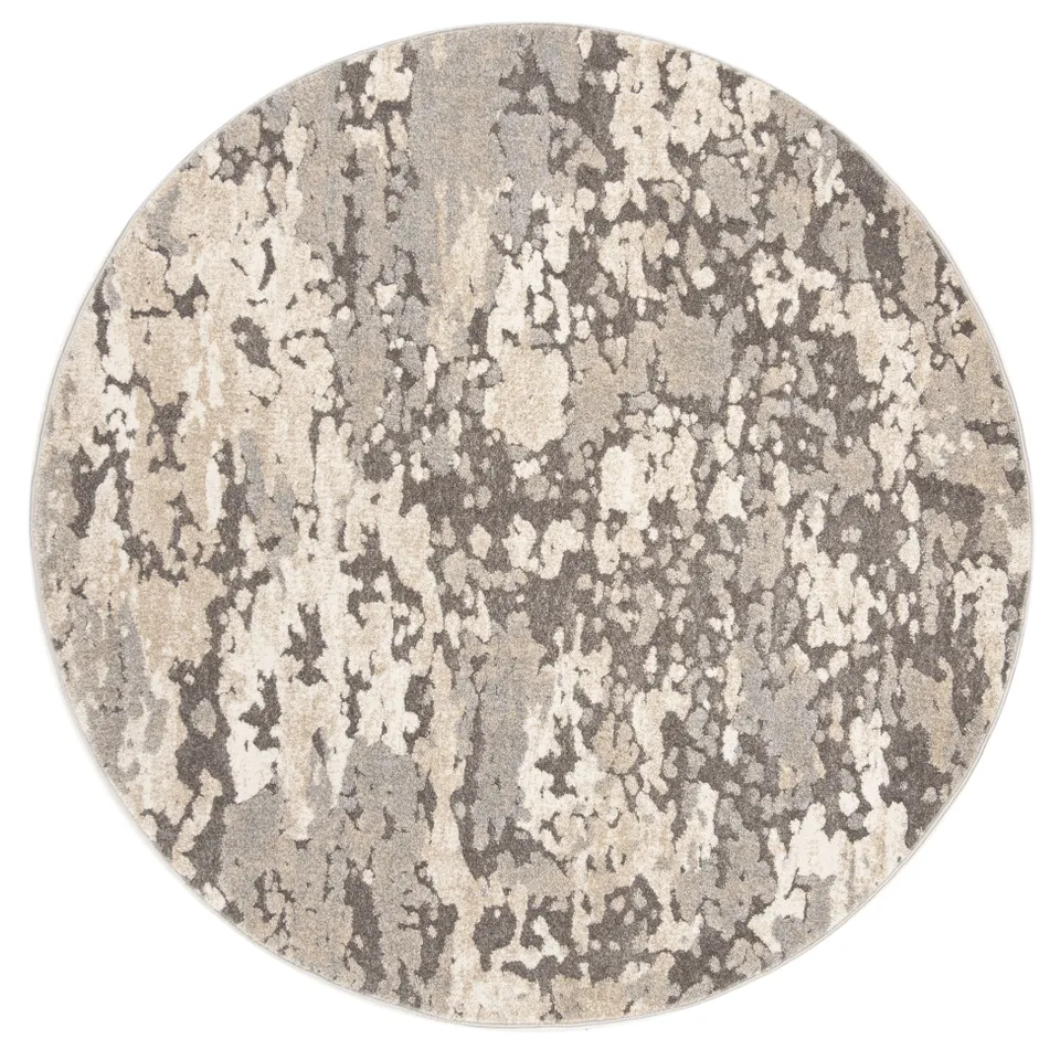 Arlo Home Woven Area Rug, SPR123E, Taupe/Grey,  6' 7" X 6' 7" Round