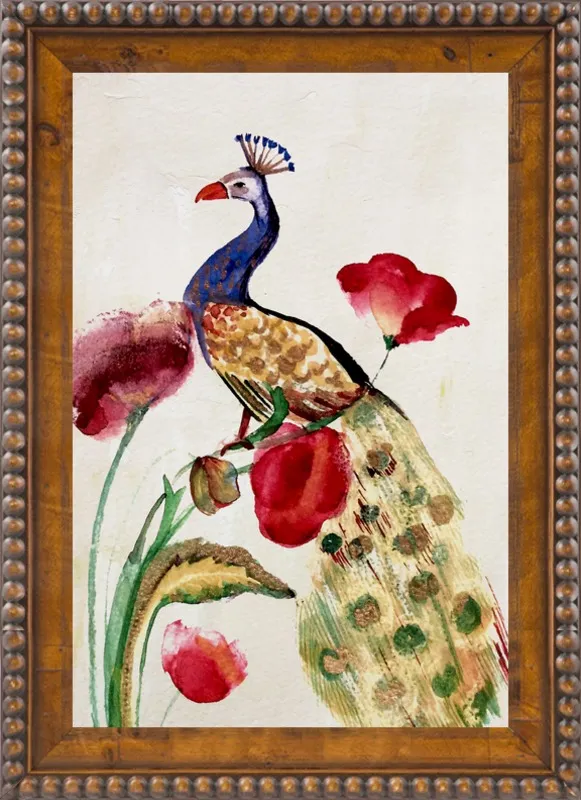 blue gold peacock by Ruti Shaashua for Artfully Walls