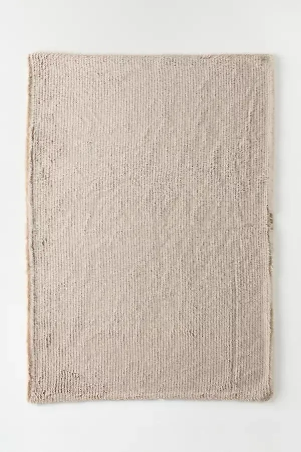 Striped Jacquard Faux Fur Throw