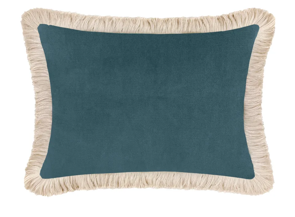 THE MINI :: SOCIETY VELVET + FRINGE - THE MINI 10" X 12" / French Blue / Natural Fringe