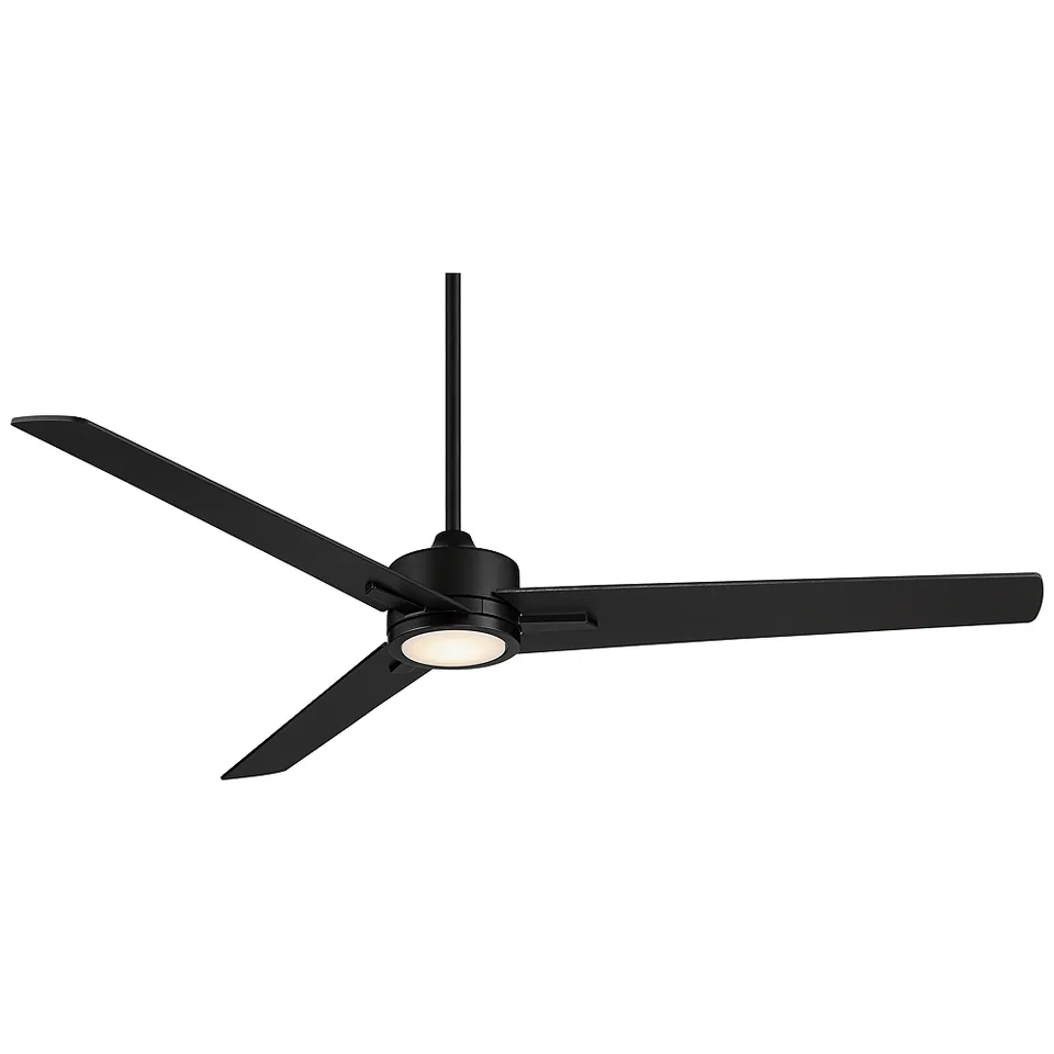 60" Casa Vieja Monte Largo Matte Black LED Ceiling Fan with Remote