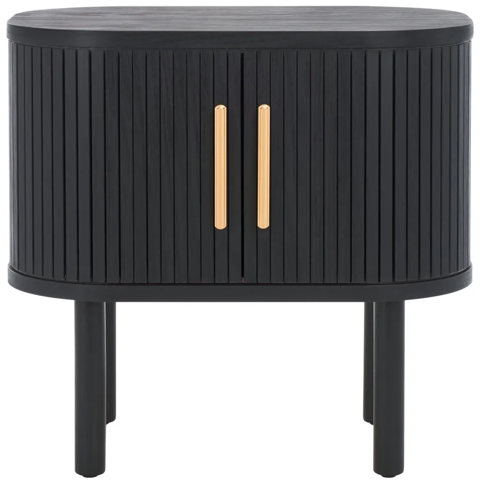 Tealla Nightstand - Black / Gold