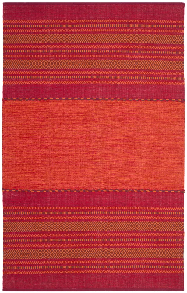 Arlo Home Hand Woven Area Rug, MTK215A, Orange/Red,  5' X 8'