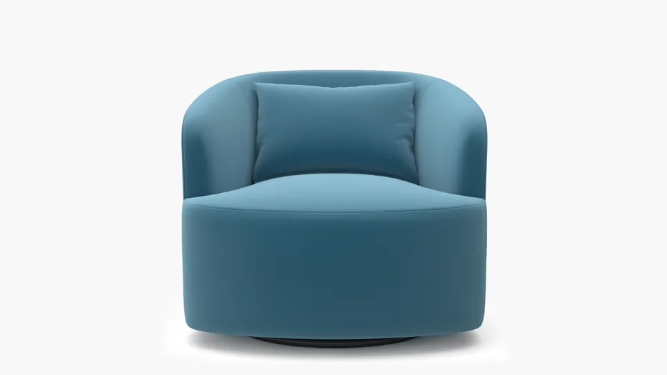 Deco Swivel Chair, French Performance Plush Velvet