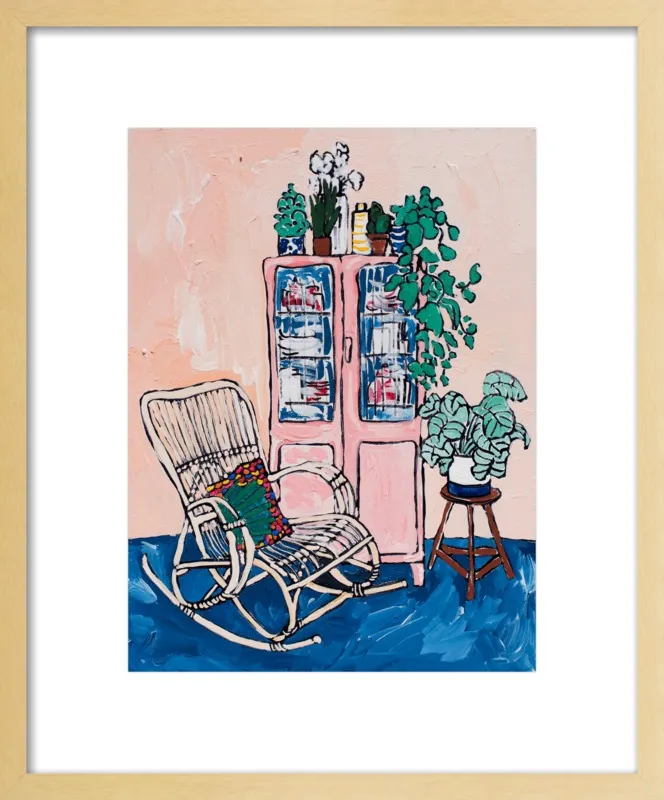 Rocking Chair In Pink Interior by Lara Lee Meintjes for Artfully Walls