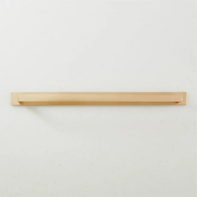 Damon Brushed Brass Cabinet Handle with Back Plate 12"