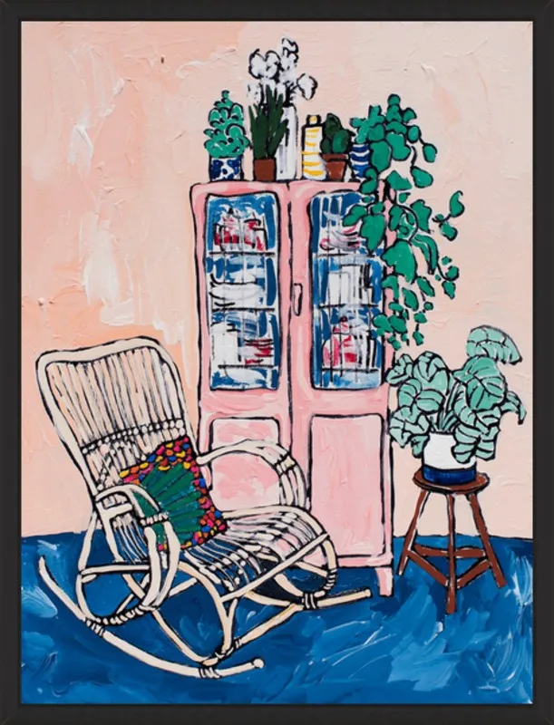 Rocking Chair In Pink Interior by Lara Lee Meintjes for Artfully Walls