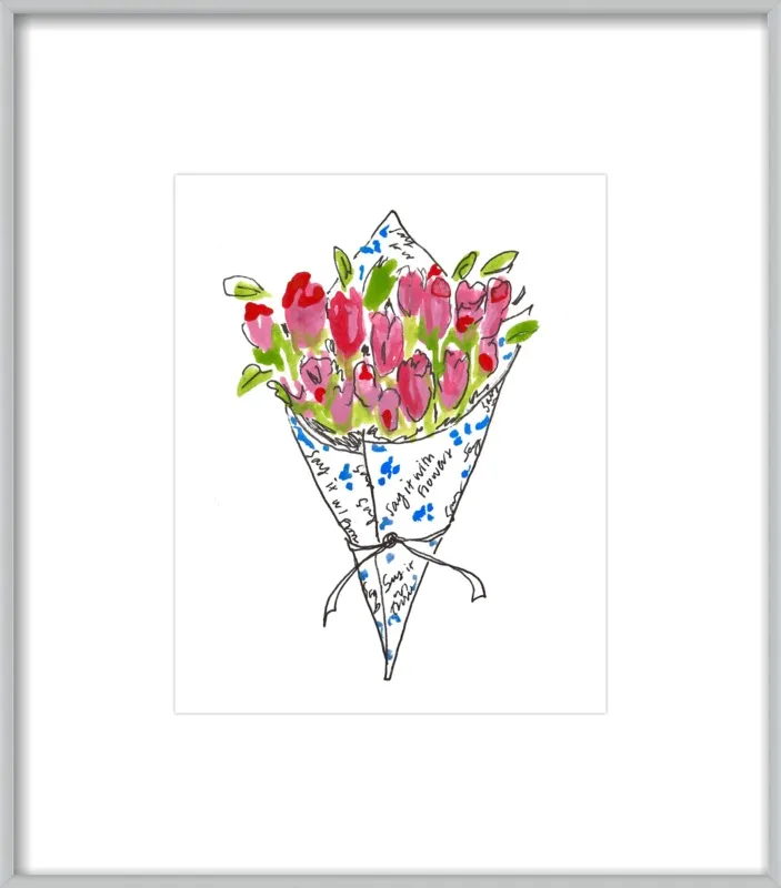 Bodega Flowers in Blue and Pink by Larsen McDowell for Artfully Walls