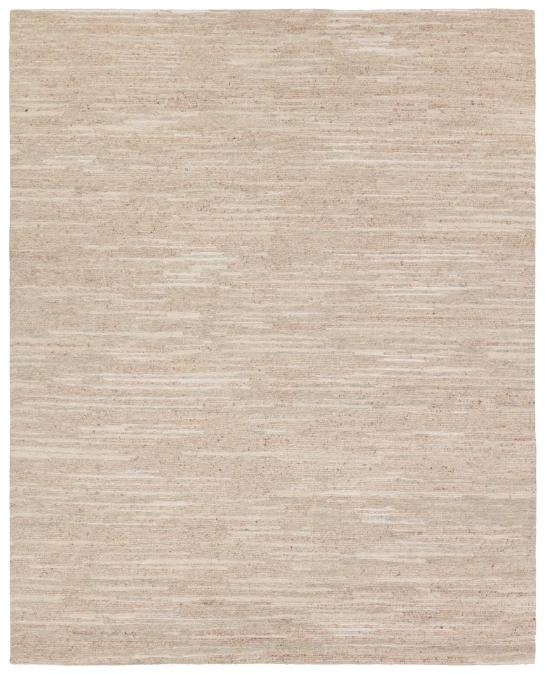 Jameel Hand-Knotted Solid Cream/ Beige Area Rug (6'X9')