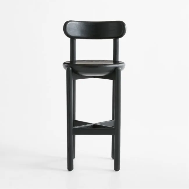 Amapa Black Oak Wood Bar Stool