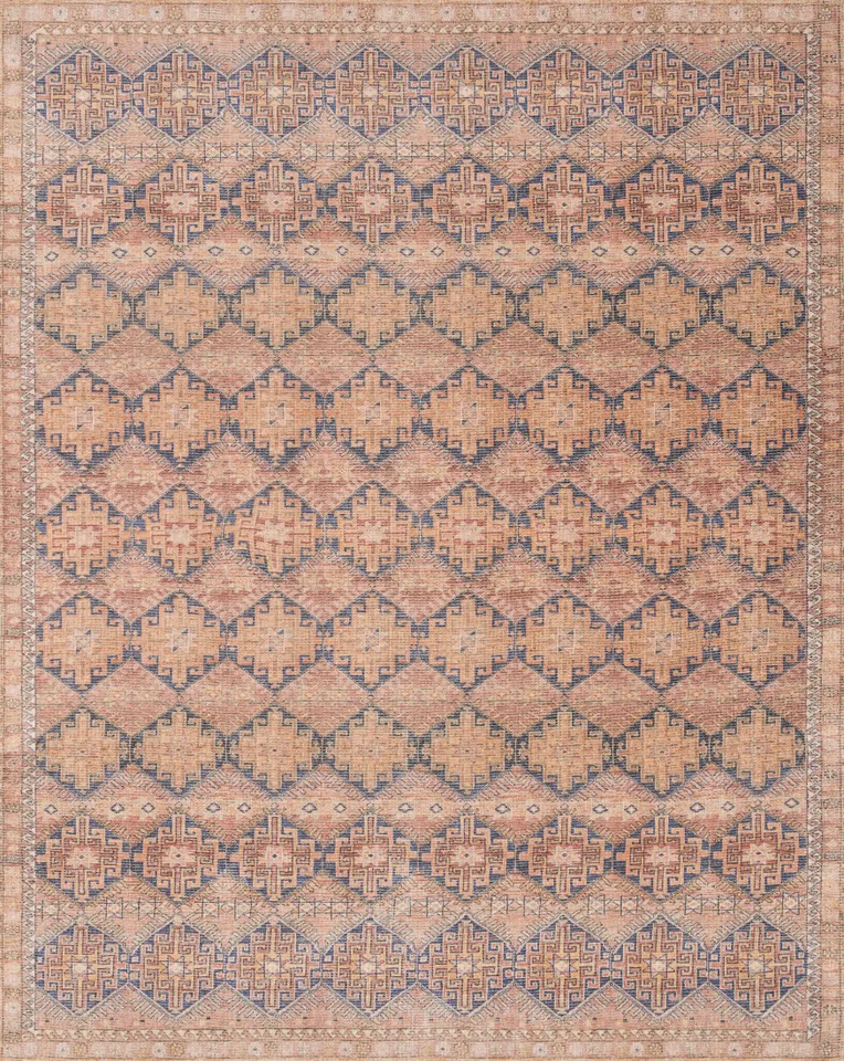 Magnolia Home by Joanna Gaines x Loloi Deven DEV-04 Persimmon / Indigo 18" x 18" Sample