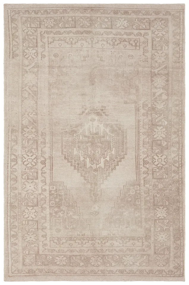 Bown THO03 Handmade Medallion Tan Runner Rug (2'6"x8')