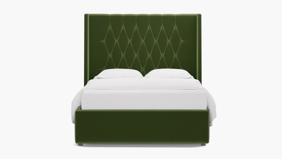 Tufted Wingback Bed, Essex Performance Velvet, Full