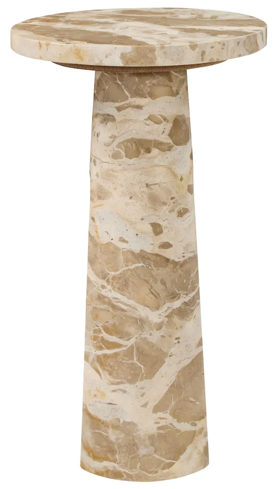 Safavieh Couture Doxander Marble Short Drink Table, Beige