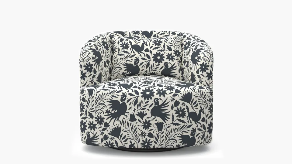 Deco Swivel Chair, Ink Frida
