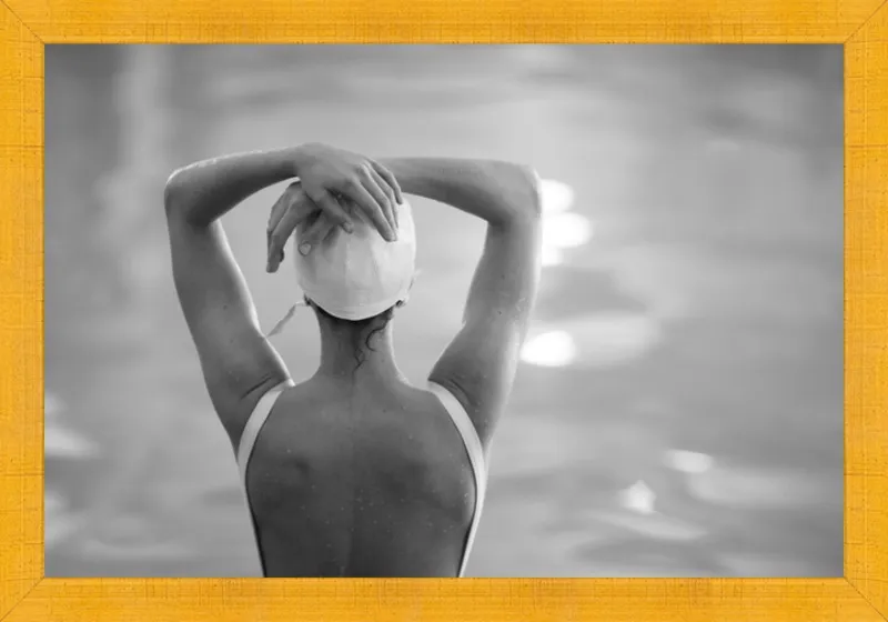 Woman Swimmer in a White Cap by Lucy Snowe for Artfully Walls