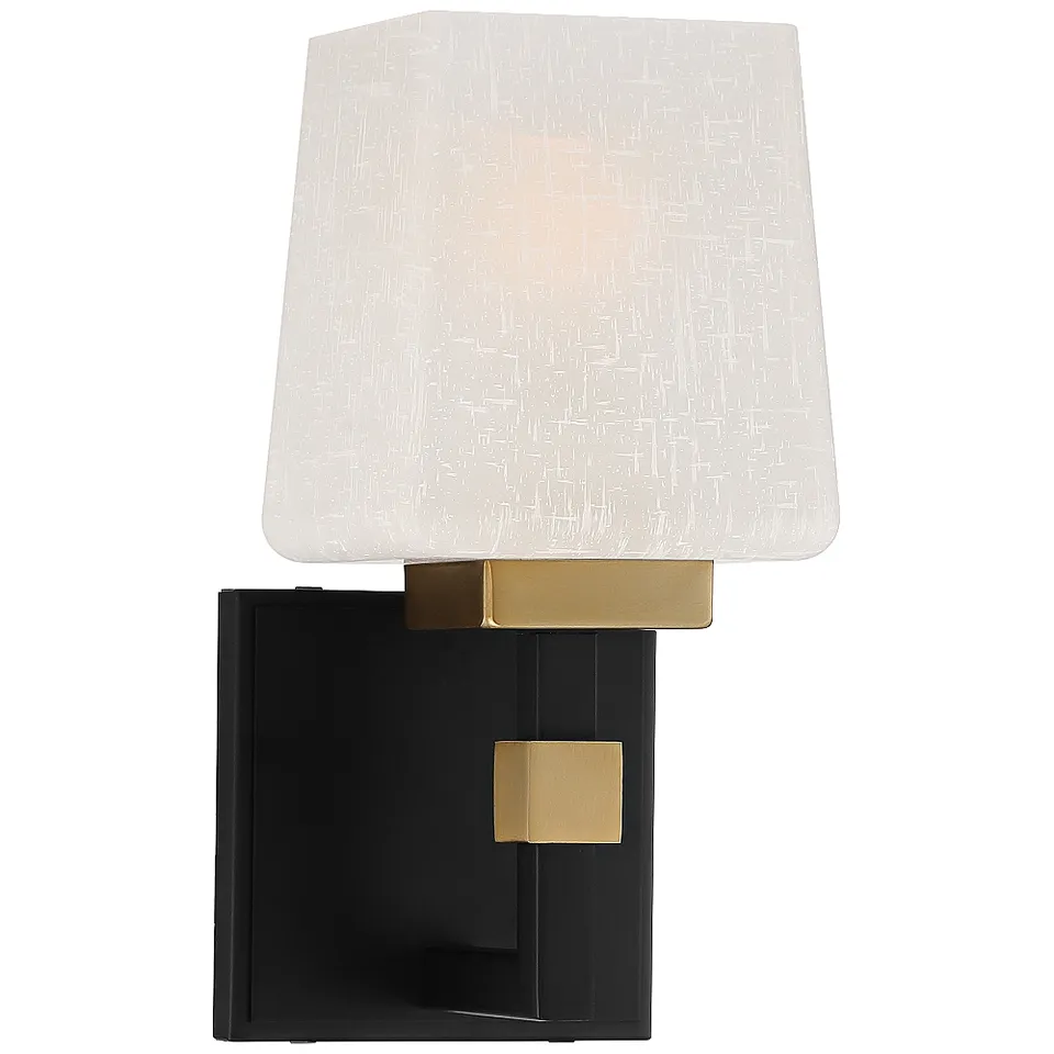 Possini Euro Beauregard 10" High Black and Gold Wall Sconce