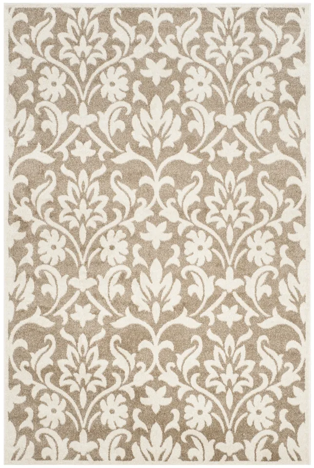 Arlo Home Indoor/Outdoor Woven Area Rug, AMT424S, Wheat/Beige,  6' X 9'