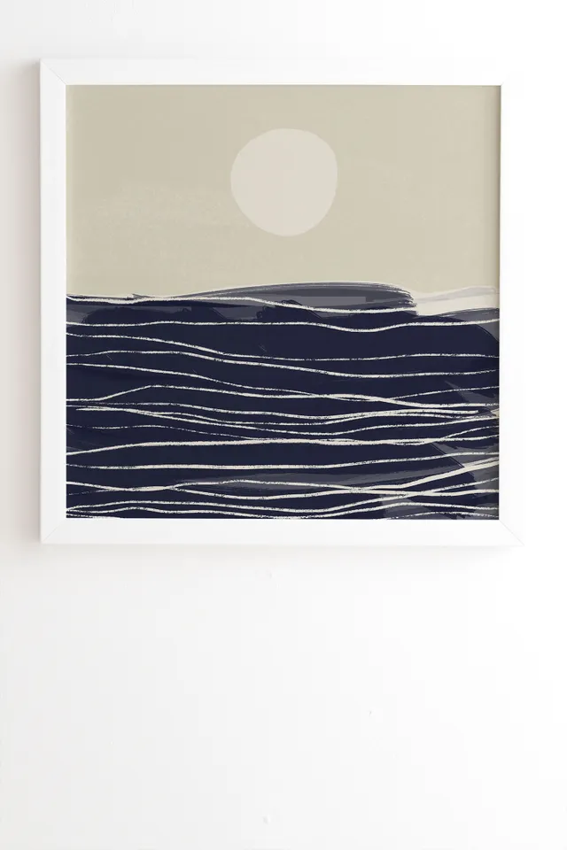 Abstract Seascape 2 by Alisa Galitsyna - Framed Wall Art Basic White 30" x 30"