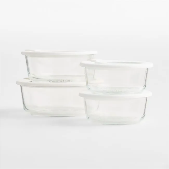 Bentgo Glass Food Storage 8-Piece Container Set with Leak-Proof Glass and Silicone Lids