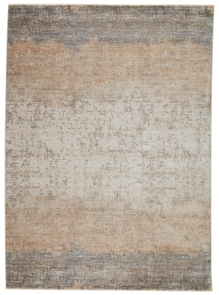 Vibe by Akari Abstract Gray/ Light Tan Area Rug (5'3"X7'6")