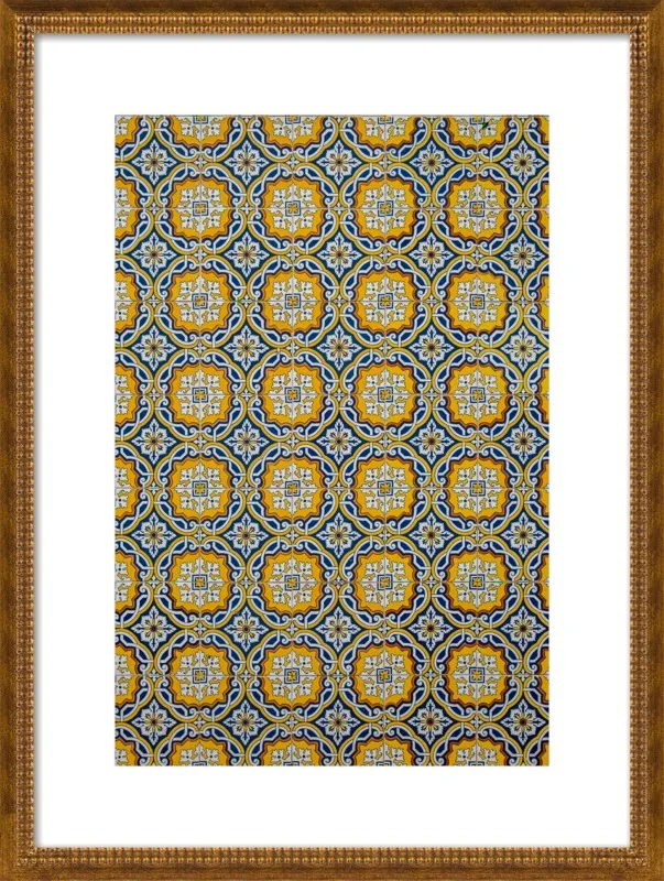 Yellow, Blue and Orange Tiles in Lisbon by Sivan Askayo for Artfully Walls