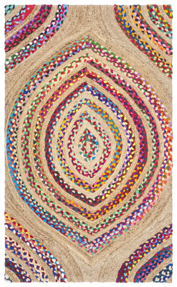 Arlo Home Hand Woven Area Rug, CAP605A, Natural/Multi,  3' X 5'