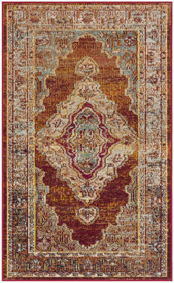 Arlo Home Woven Area Rug, CRS500A, Orange/Light Blue,  3' X 5'