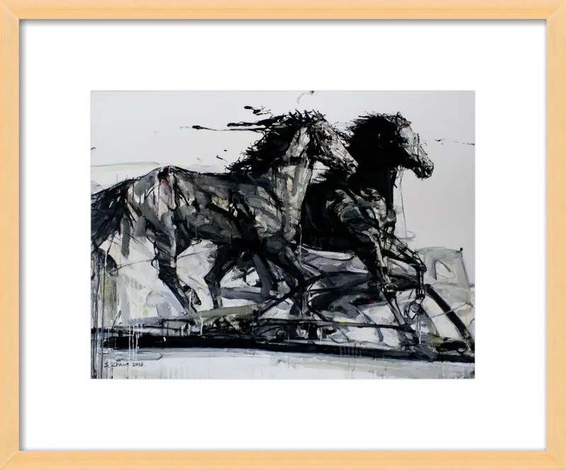 Black Stallions by Shao Y. Zhang for Artfully Walls